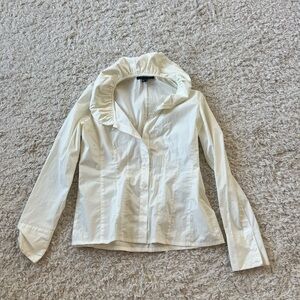 Elegant White Ruffled Women's Top